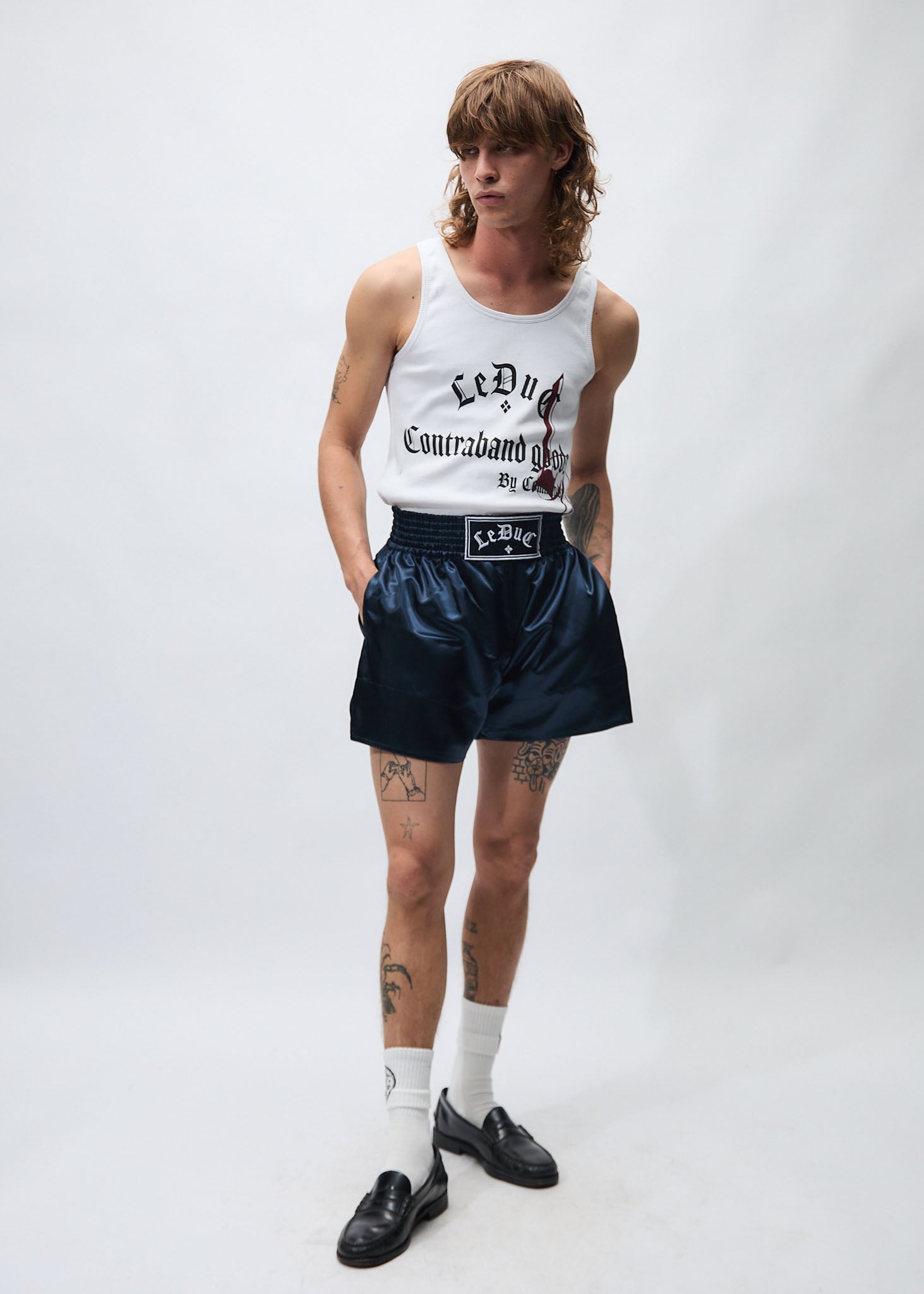 Muay Thai Short "Leduc" Navy Blue